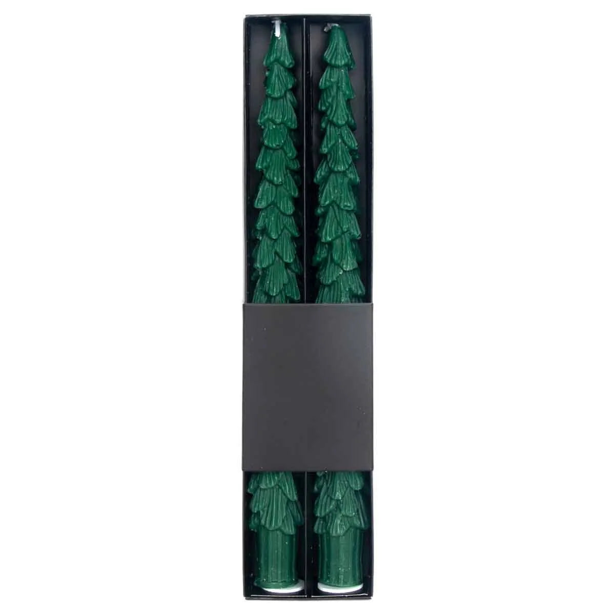 Green Christmas Tree Taper Candles