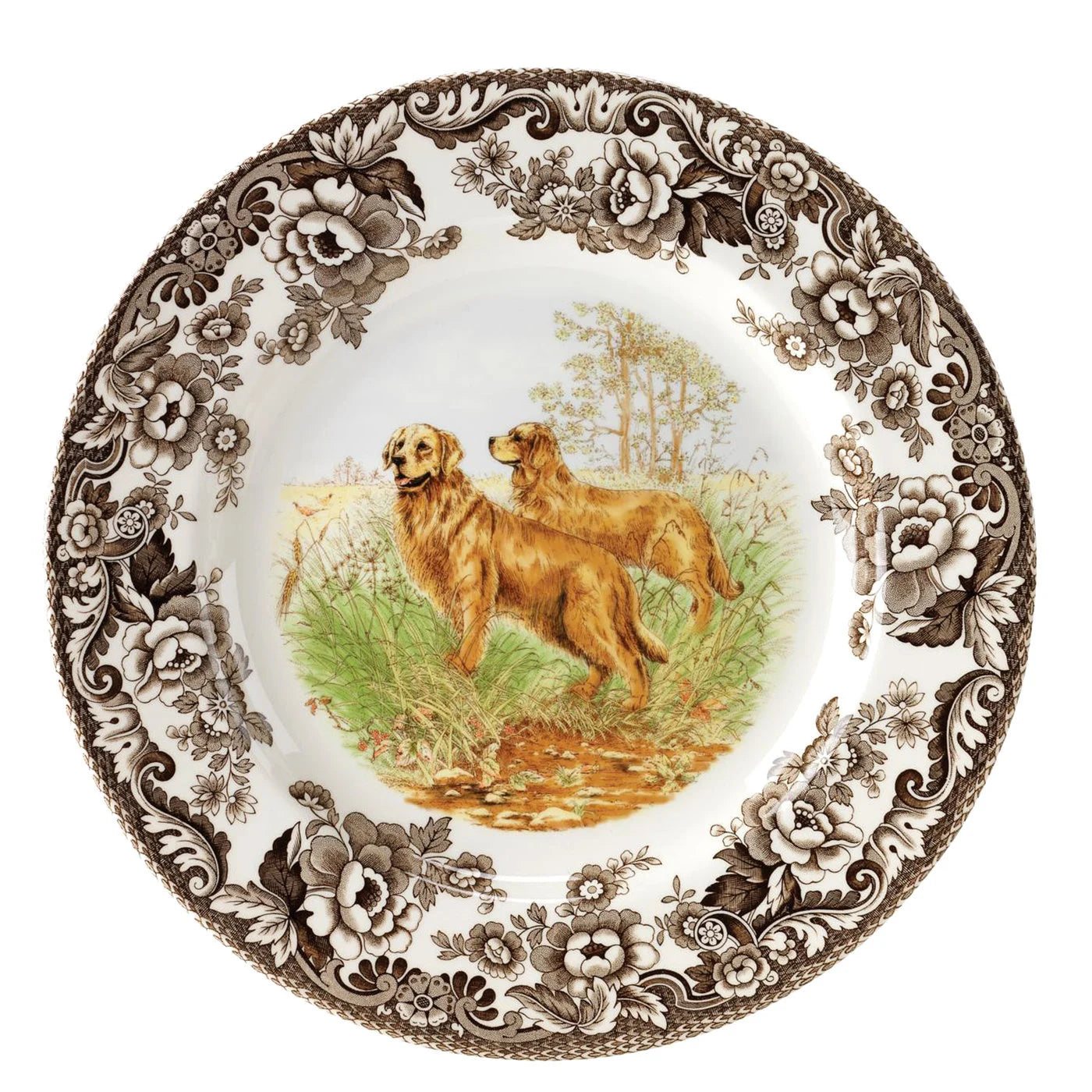 Golden Retriever Motif Woodland Salad Plate