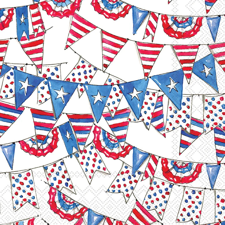 Patriotic Bunting Paper Cocktail Napkins