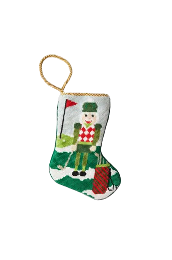 Christmas Birdie Golfing Nutcracker Bauble Stocking