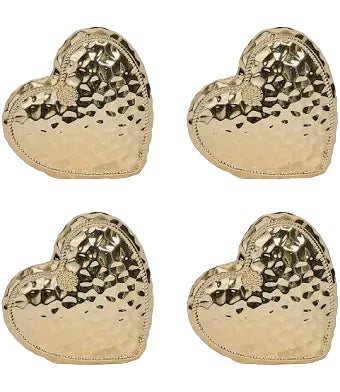 Gold Berry & Thread Heart Place Card Holder Set of Four