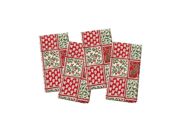 4 Holiday Patchwork Napkins