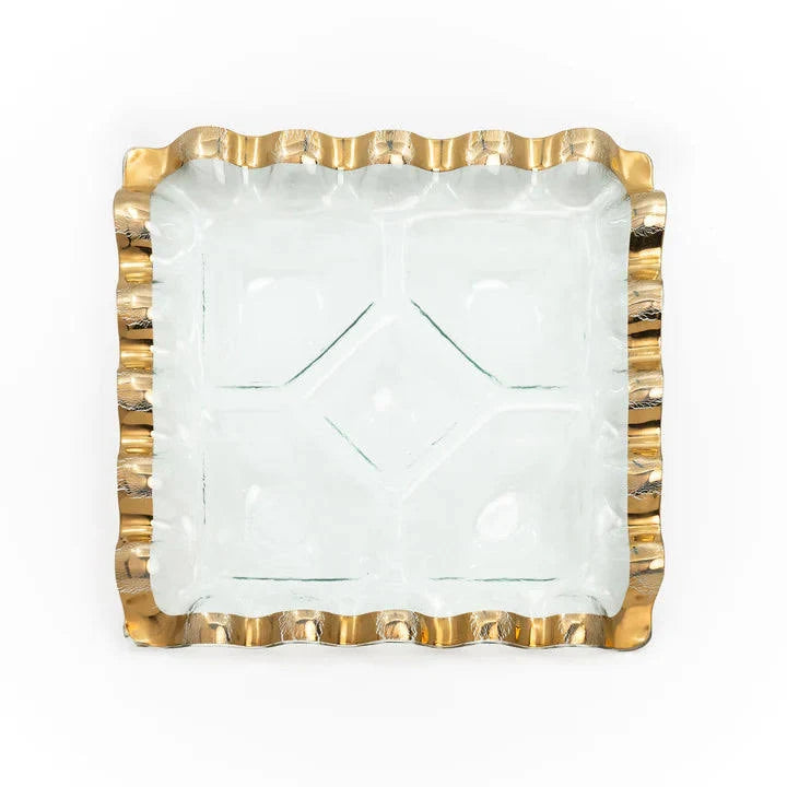 Gold Ruffle Square Chip & Dip