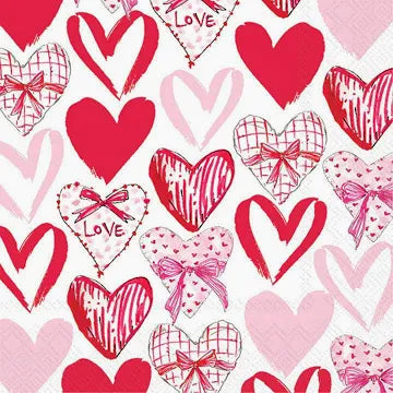 Hearts Paper Cocktail Napkins