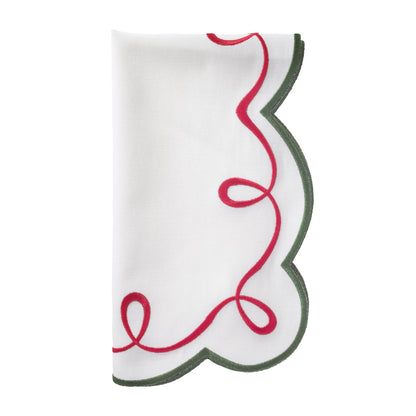 Ribbon Twirl Red Green Napkins