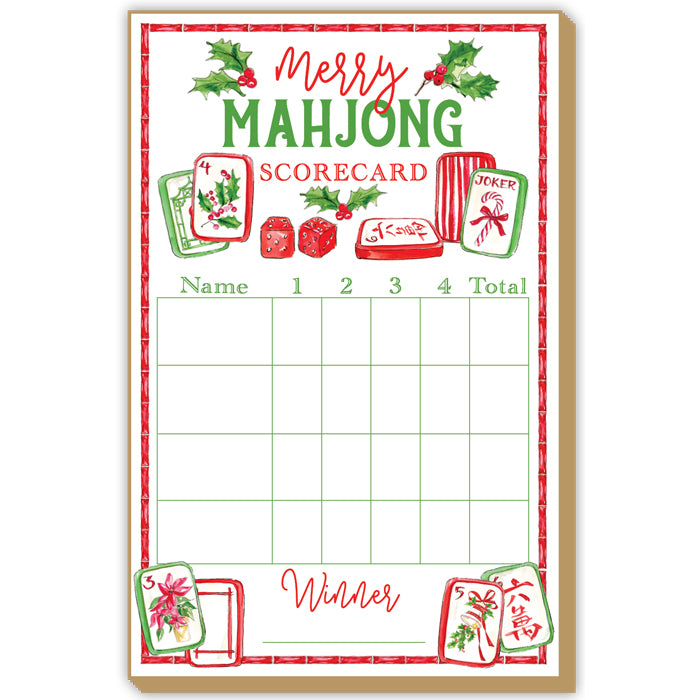 Christmas Mahjong Scorecards