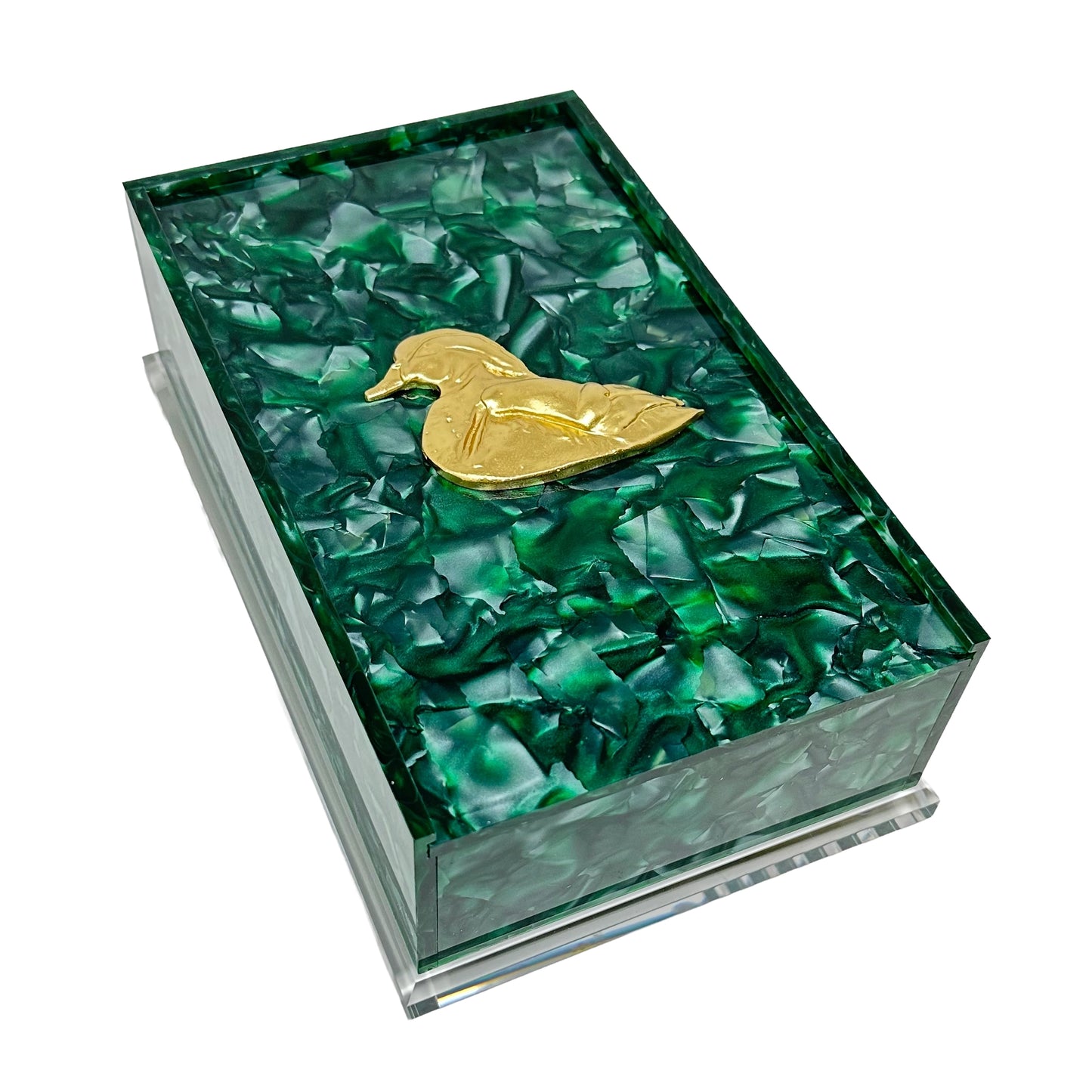 Wood Duck Emerald Guest Towel Box