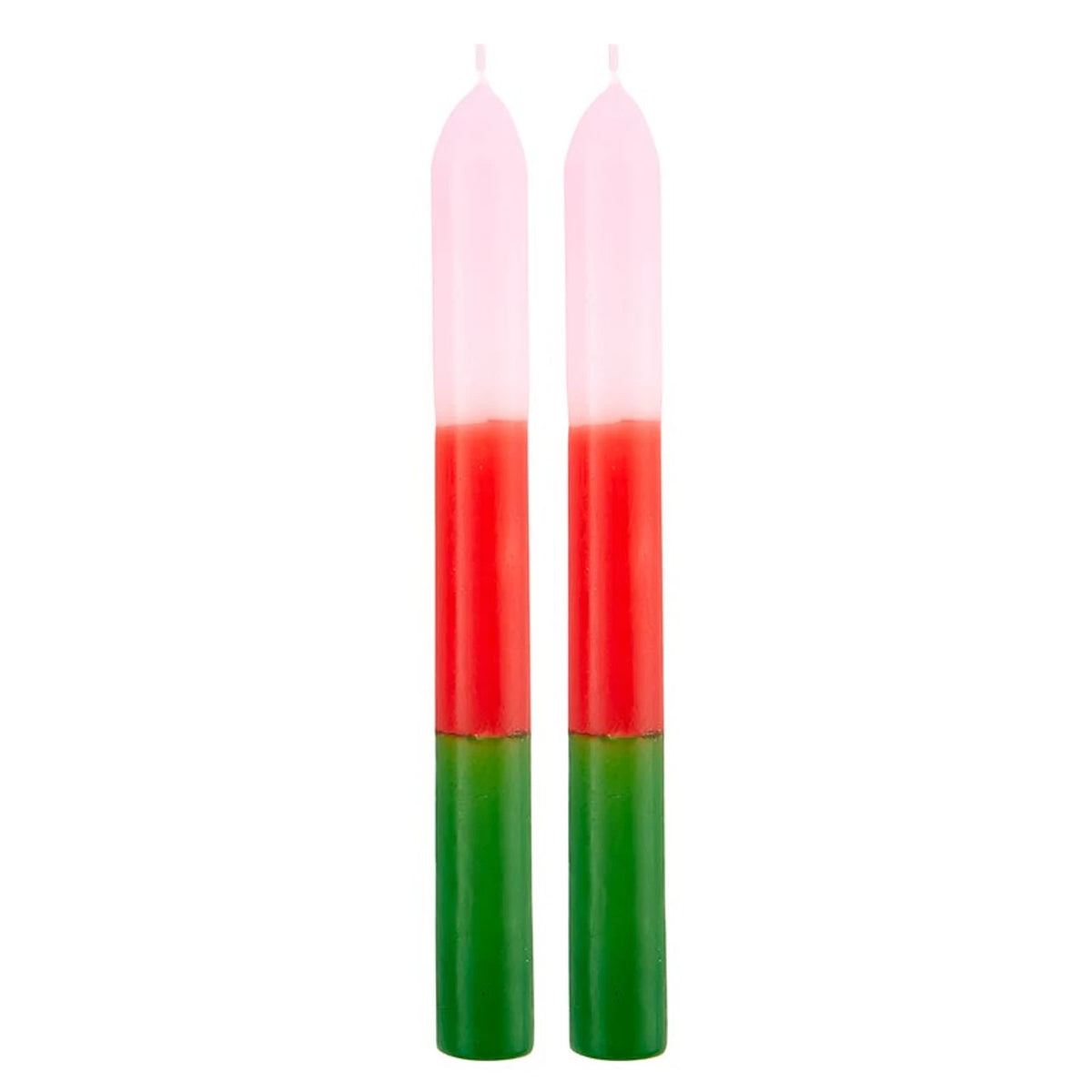Pink, Green & Red Taper Candles