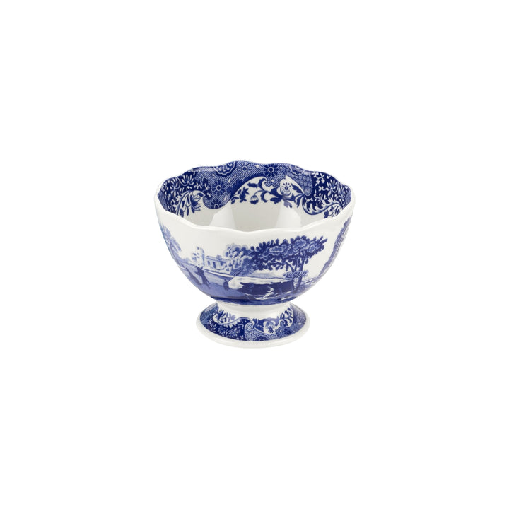 Blue Italian Footed Bowl