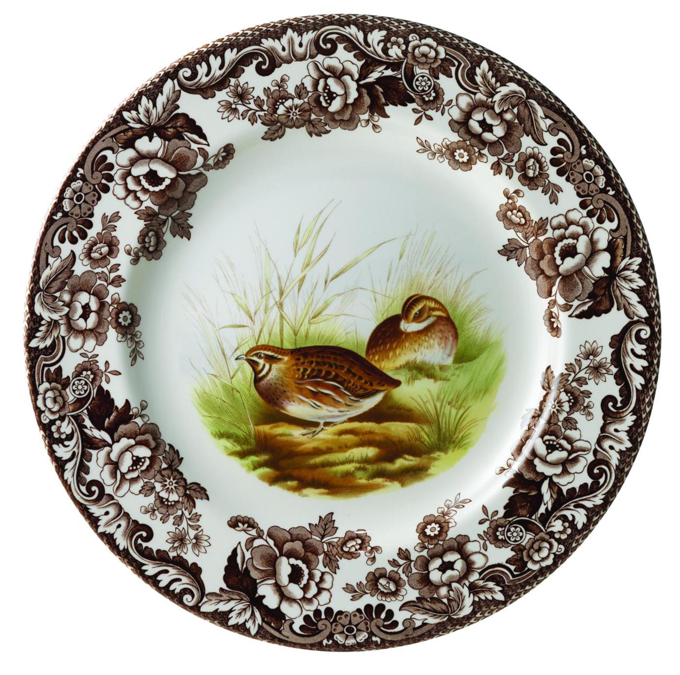 Quail Motif Woodland Salad Plate