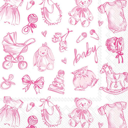 Baby Toile Paper Cocktail Napkins