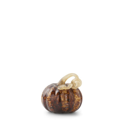 Brown Handblown Glass Pumpkin