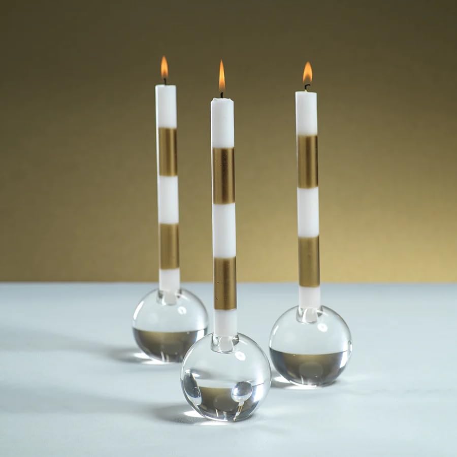 Gold Striped Candles