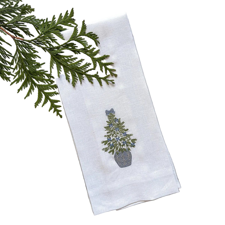 Blue & White Christmas Towel