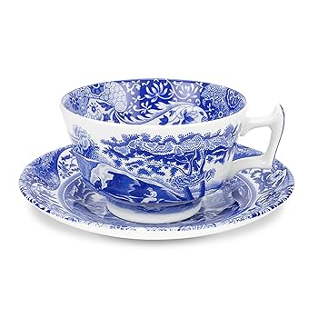 Blue Italian Teacup & Saucer