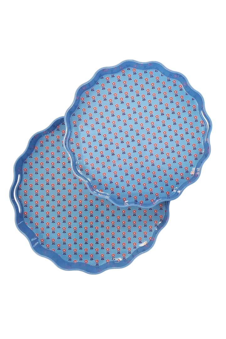 Red & Blue Scallop Tray