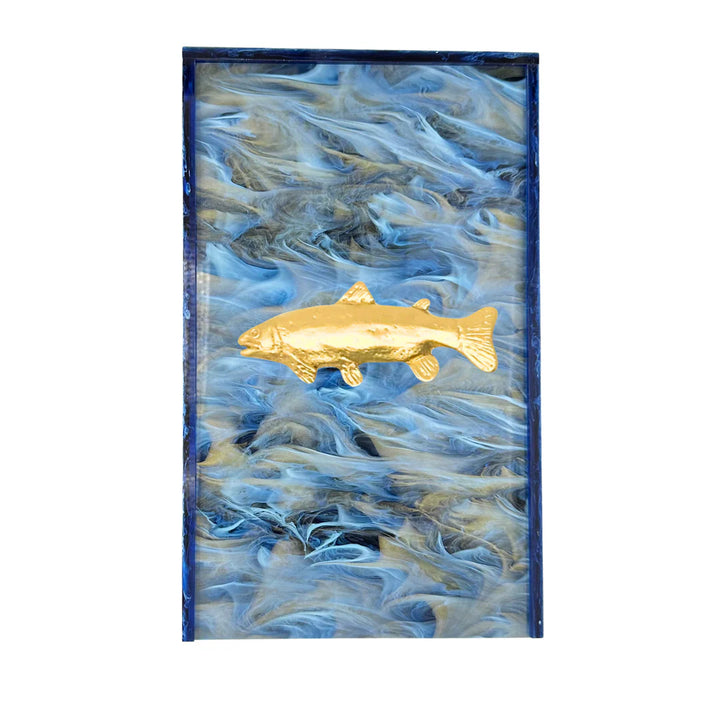 Trout Blue Guest Towel Box