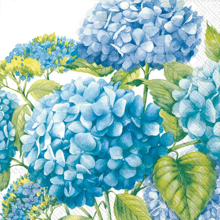 Blue Hydrangea Paper Cocktail Napkins