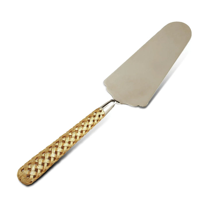 Gold Hollow Braid Cake Server