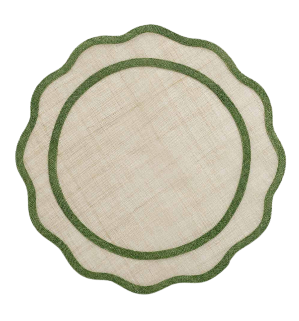 Green Scalloped Rice Paper Placemat