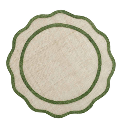 Green Scalloped Rice Paper Placemat