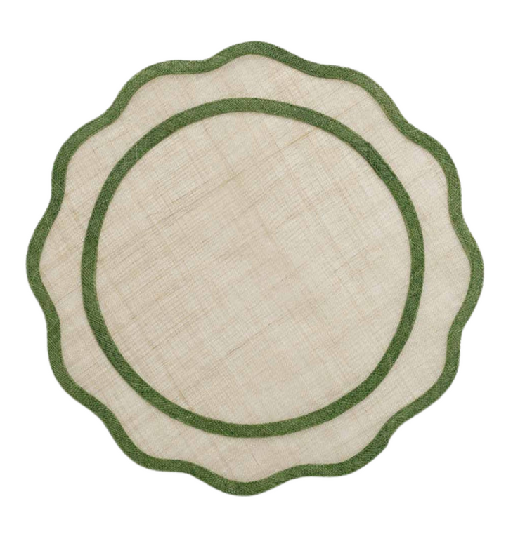 Green Scalloped Rice Paper Placemat