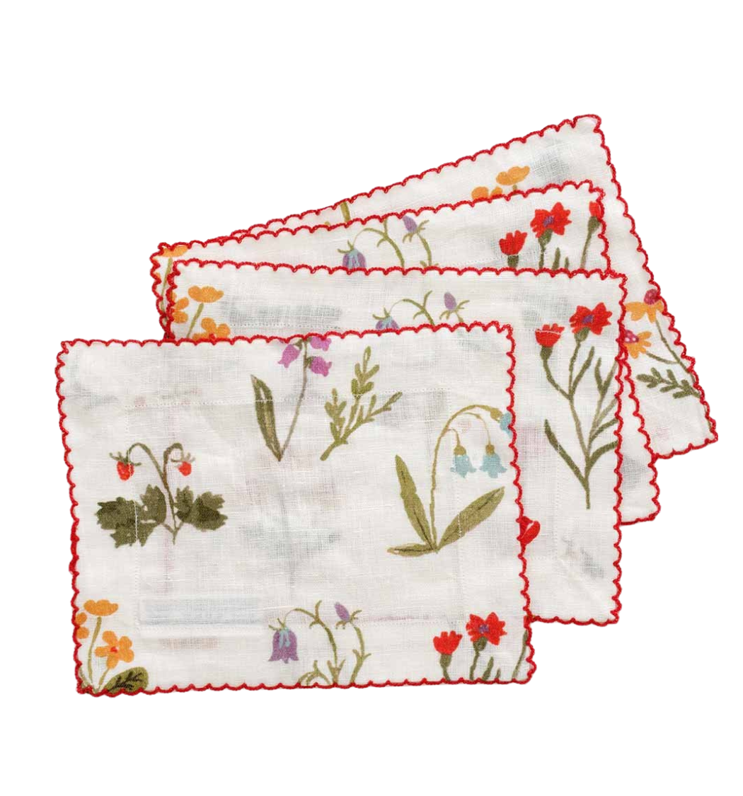 Botanical Garden Linen Cocktail Napkins