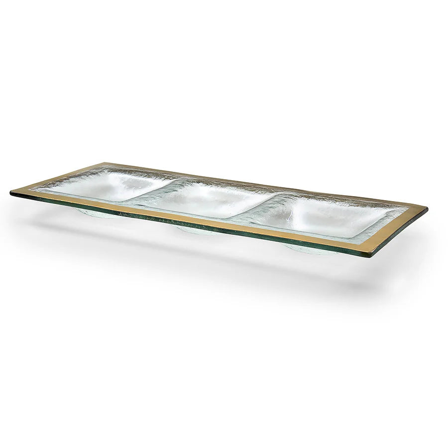 Gold Roman Three Section Tray