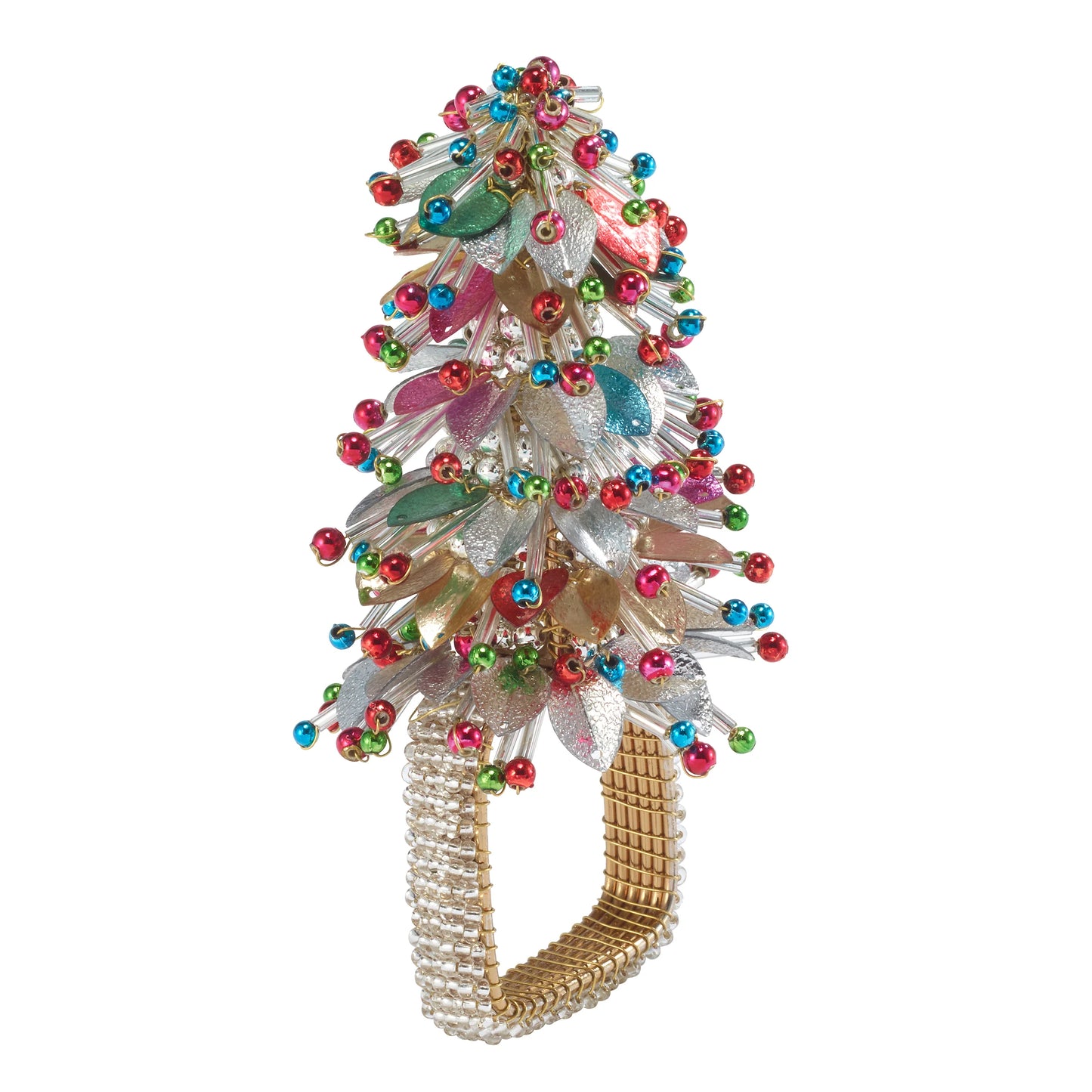 Christmas Tree Pink Turquoise Napkin Rings