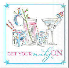 Mahjong Drinks Paper Cocktail Napkins