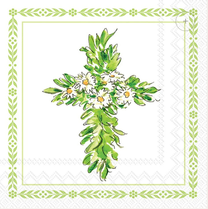 Floral Cross Paper Cocktail Napkins