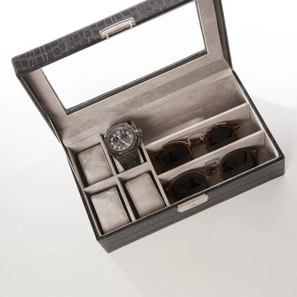 Blue Ostrich Watch and Accessory Box