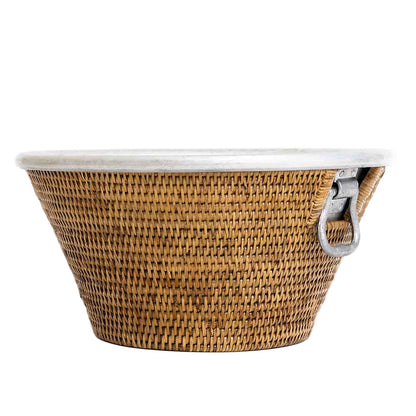Wicker and Aluminum Ice Bucket