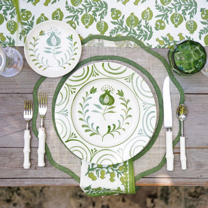 Green Scalloped Rice Paper Placemat