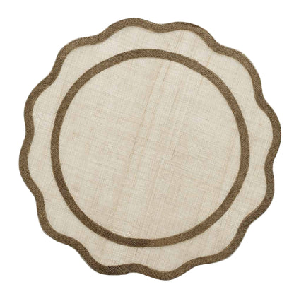 Brown Scalloped Rice Paper Placemat