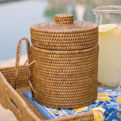 Woven Rattan Ice Bucket