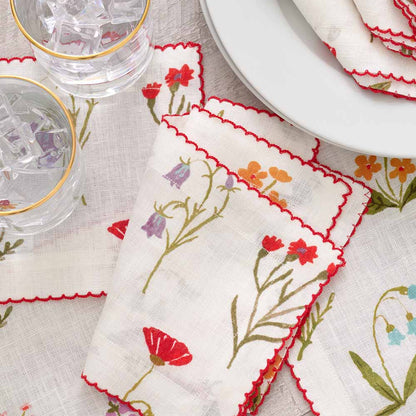 Botanical Garden Linen Cocktail Napkins