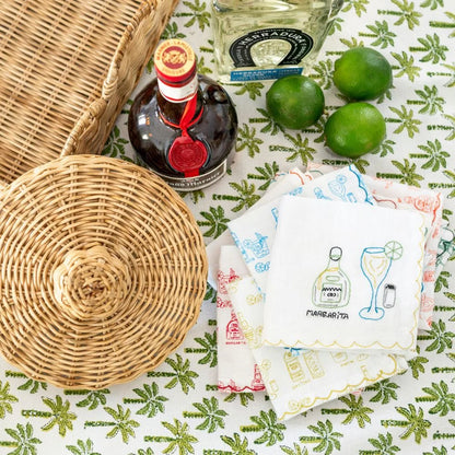 Embroidered Linen Cocktail Napkins