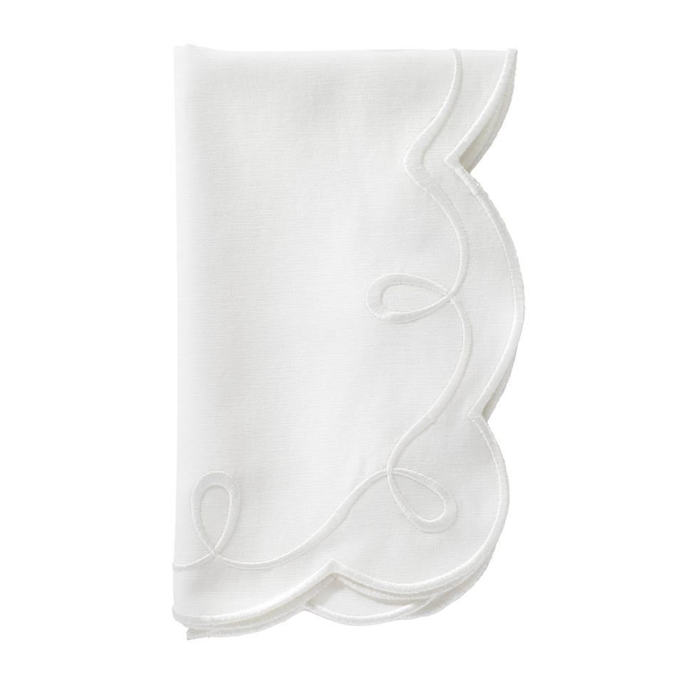 Ribbon Twirl White Napkins