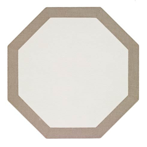 Bordino White Oatmeal Octagon Placemats