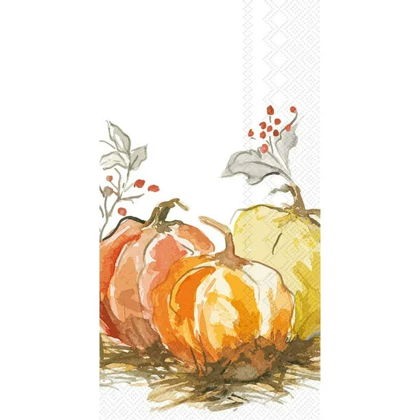Painted Pumpkin Paper Guest Napkins