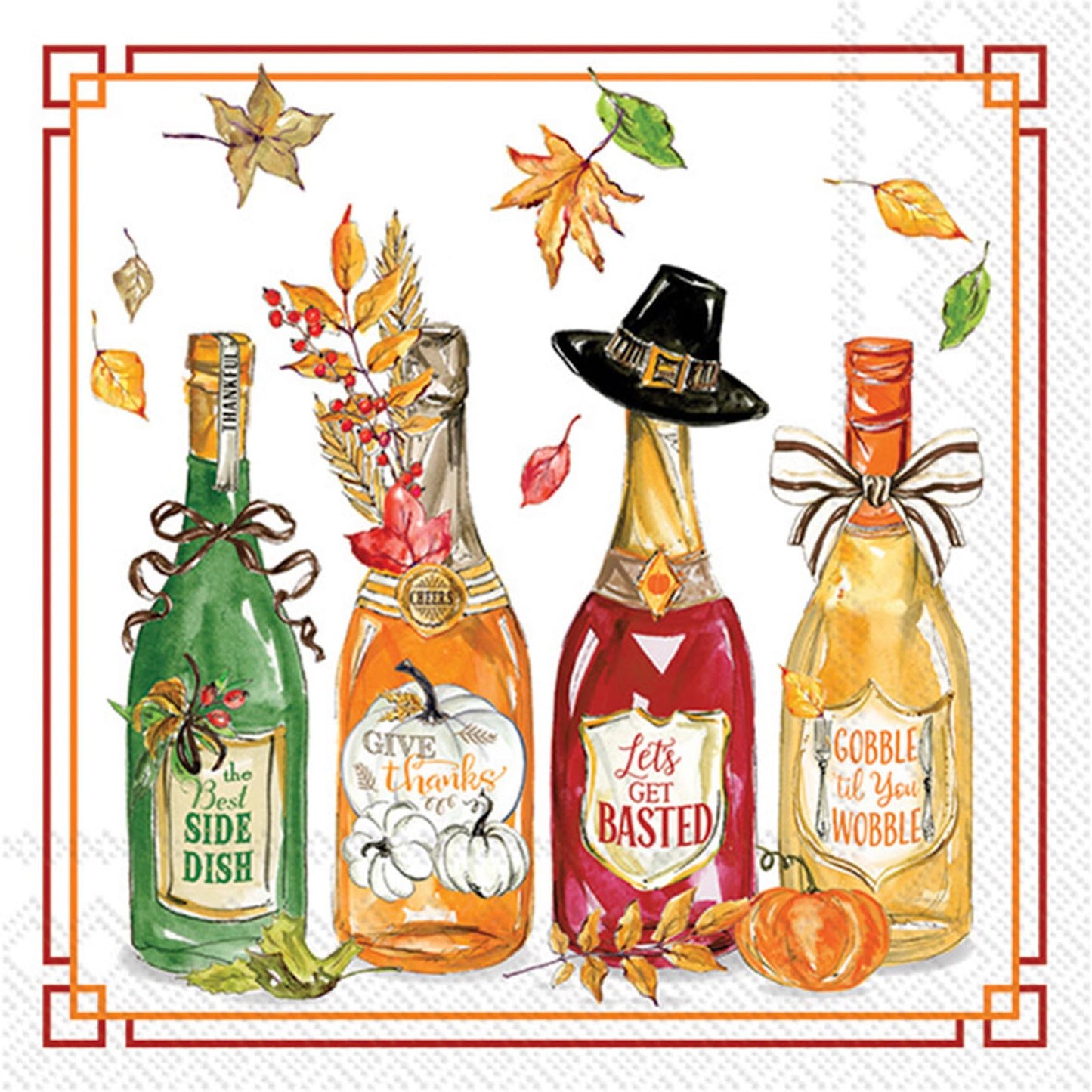 Fall Bottles Paper Cocktail Napkins
