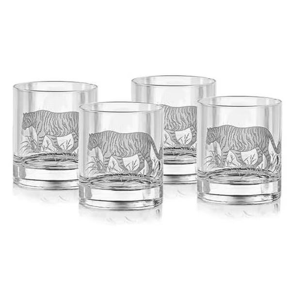 Tigers Double Old Fashioned Glasses
