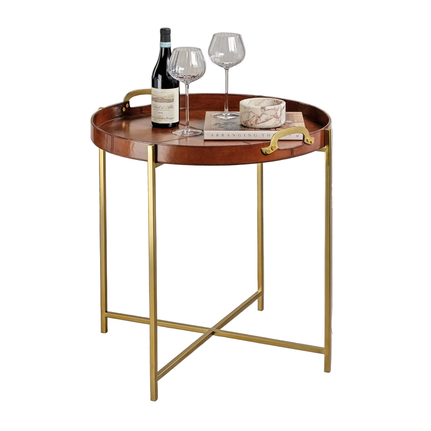 Aspen Leather Side Table