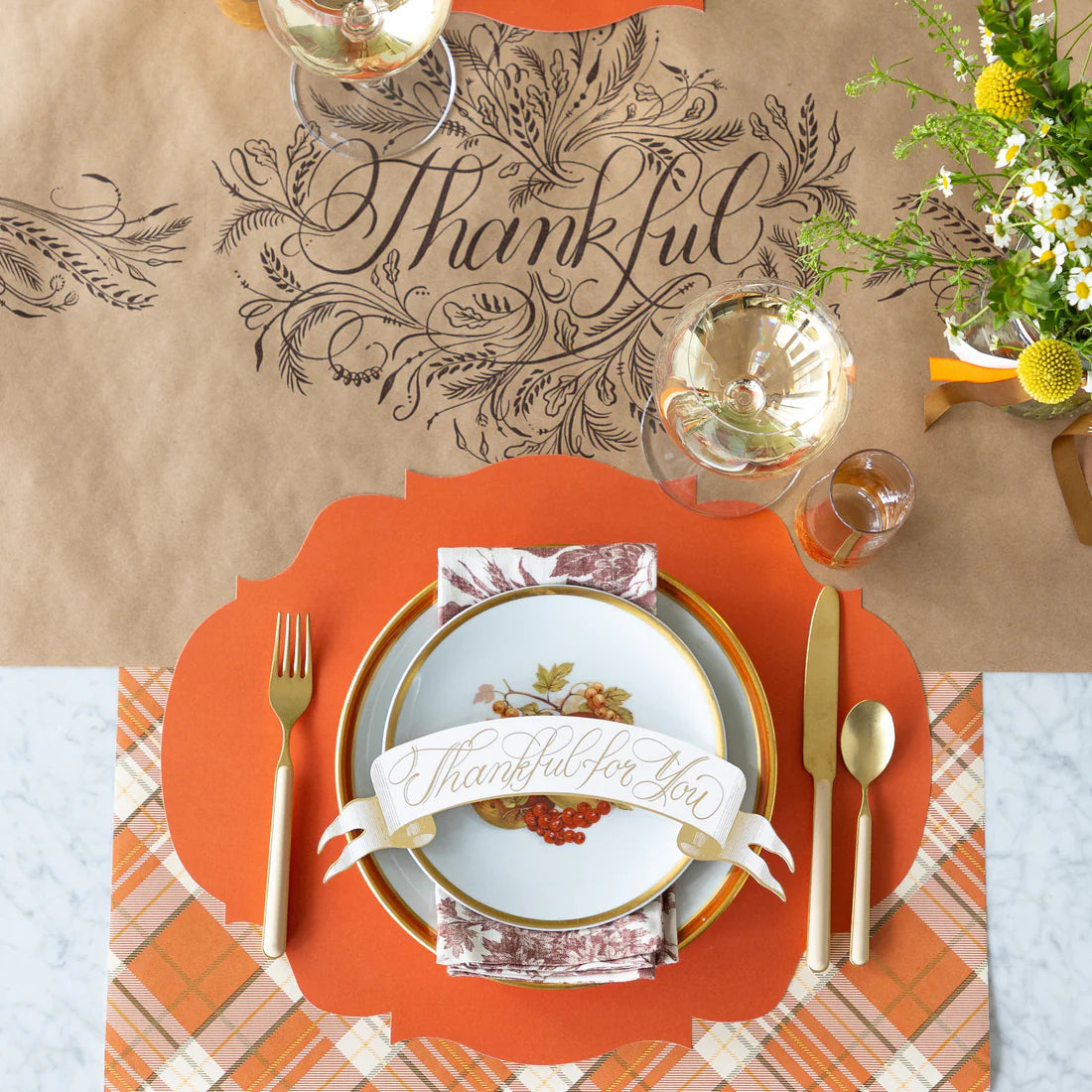 Orange French Frame Paper Placemats