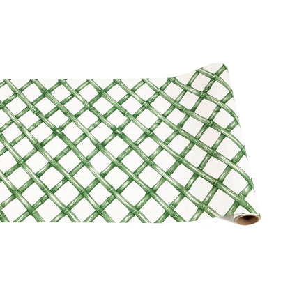 Green Lattice Paper Table Runner