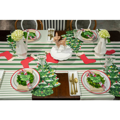 Green and Red Awning Paper Table Runner