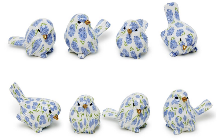 Blue Hydrangea Decorative Bird