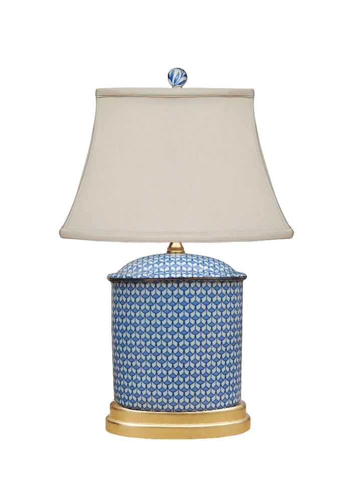 Blue and White Porcelain Lamp Gold Base