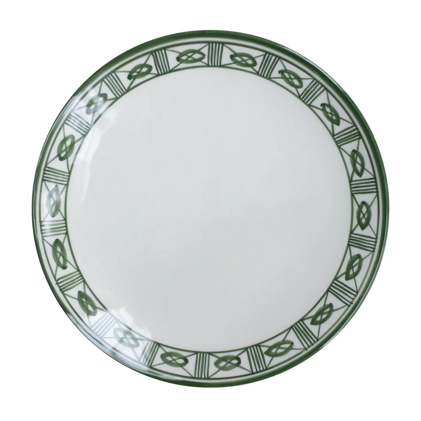 Green Lisbon Dinner Plate Filigree Rim
